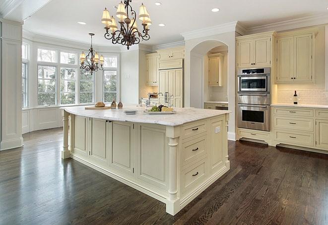 detailed close-up of high-quality laminate floor in Adel