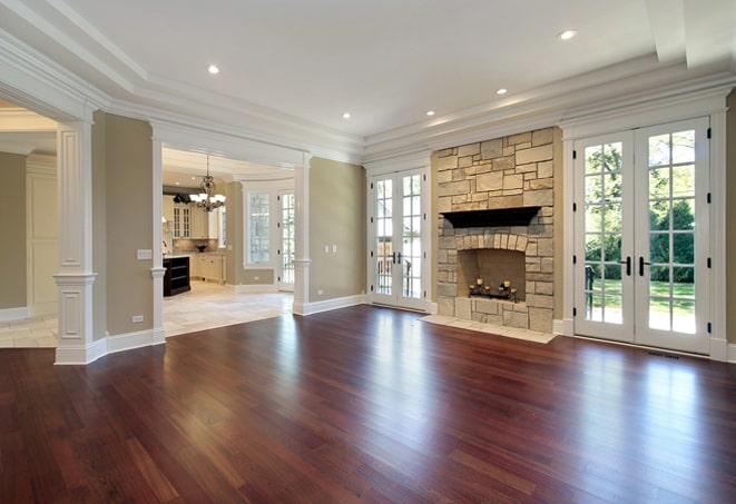 exotic tigerwood wood floors in a traditional dining room